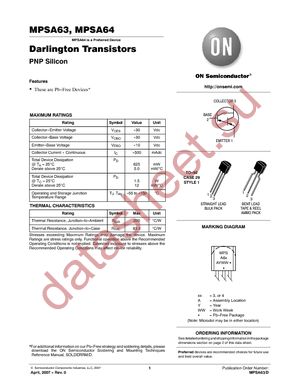 MPSA63RLRMG datasheet  